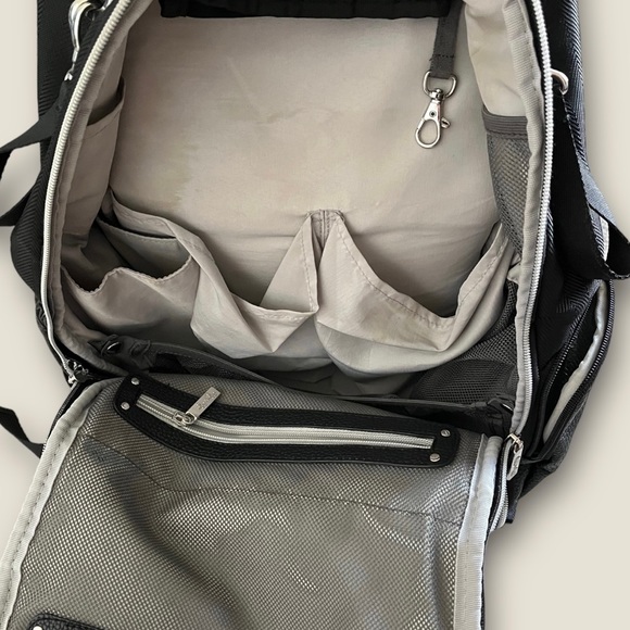 Itzy‎ Ritzy Leather Large Diaper Backpack Bag Travel Black 15" Inch PLEASE READ! - Picture 2 of 12
